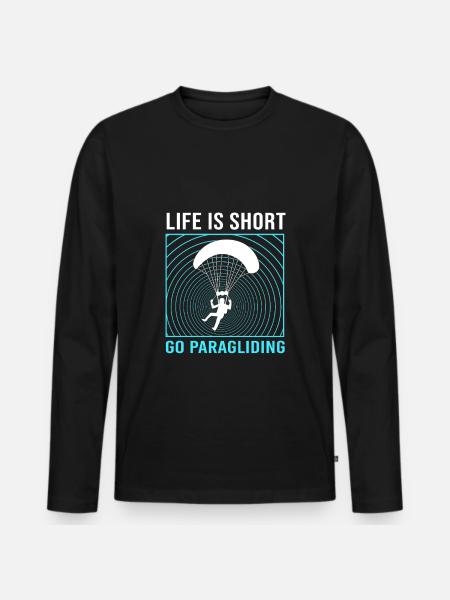 Skydive Paragliding - Men's Premium Organic Long Sleeve Shirt - black