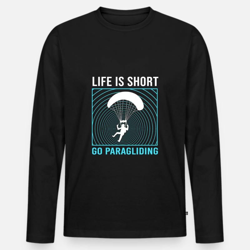 Skydive Paragliding - Männer Premium Bio Langarmshirt - Schwarz