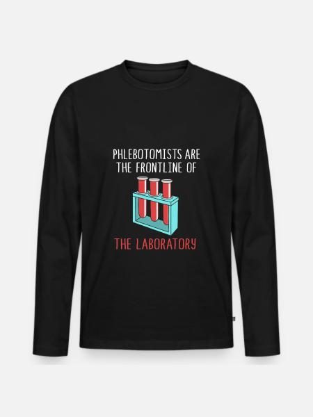 Nurse Caregiver Blood Sampling Phlebotomist - Men's Premium Organic Long Sleeve Shirt - black