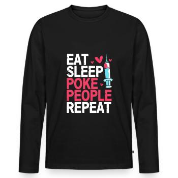 Phlebotomist Pflege Pfleger Pflegerin Blutentnahme - Männer Premium Bio Langarmshirt - Schwarz - Vorne - Nico (187cm)