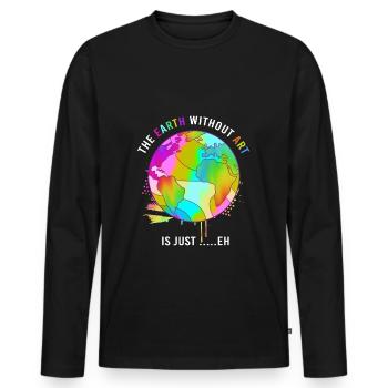Earth Day - Männer Premium Bio Langarmshirt - Schwarz - Vorne - Nico (187cm)