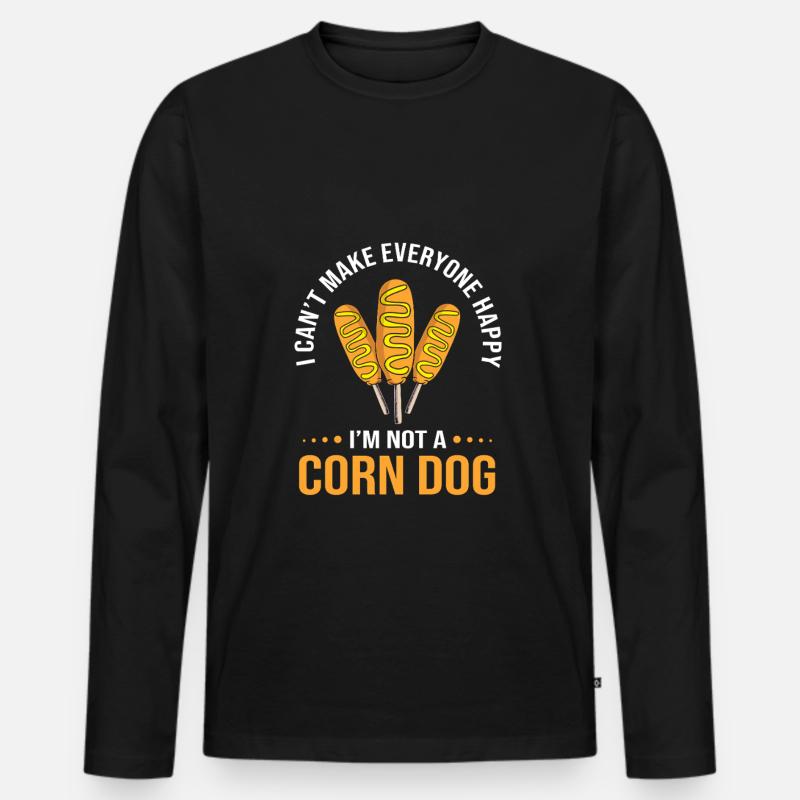 Corn Dog - Männer Premium Bio Langarmshirt - Schwarz