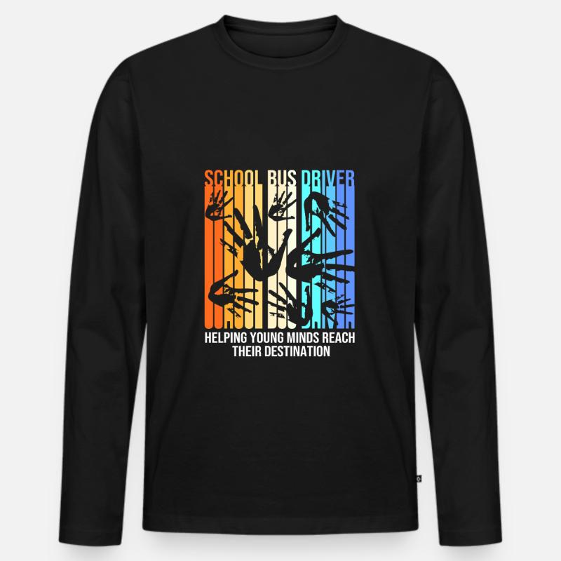 Schulbus Schulbusfahrer Busfahrer - Männer Premium Bio Langarmshirt - Schwarz
