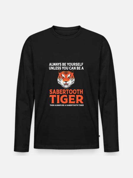 Sabre-toothed tiger Prehistoric - Men's Premium Organic Long Sleeve Shirt - black