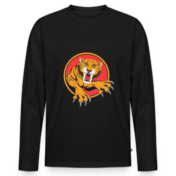 Säbelzahntiger Urzeit - Männer Premium Bio Langarmshirt - Schwarz - Vorne - Nico (187cm)