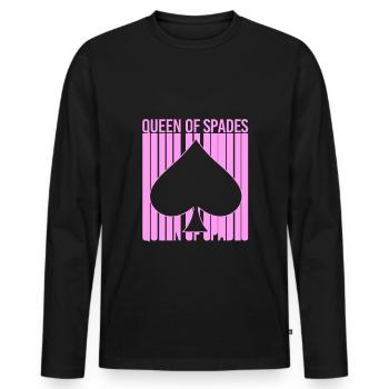 Card Game Spades of Spades Playing Card - Men's Premium Organic Long Sleeve Shirt - black - Front - Nico (187cm)