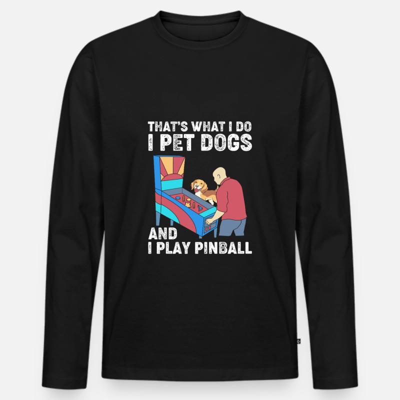 Flipper Pinball - Männer Premium Bio Langarmshirt - Schwarz