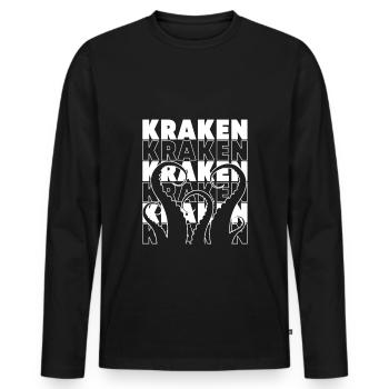 Octopus Octopus Octopus Octopus Squid - Men's Premium Organic Long Sleeve Shirt - black - Front - Nico (187cm)