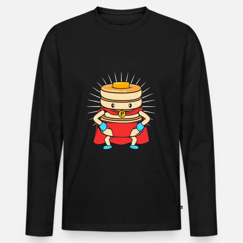 Pfannkuchen - Männer Premium Bio Langarmshirt - Schwarz