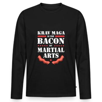 Krav Maga - T-shirt manches longues Premium bio Homme - noir - Devant - Nico (187cm)