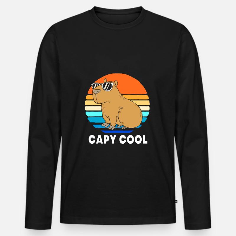 Capybara Capibara - Männer Premium Bio Langarmshirt - Schwarz
