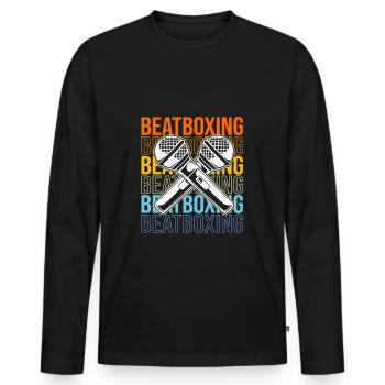Beatbox - Männer Premium Bio Langarmshirt - Schwarz - Vorne - Nico (187cm)