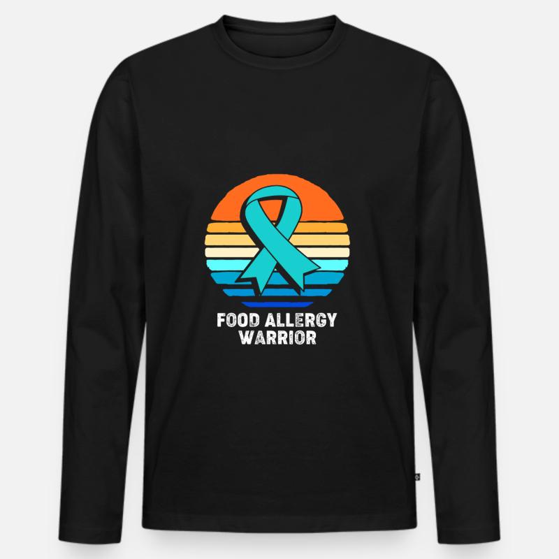 Lebensmittel Allergie - Männer Premium Bio Langarmshirt - Schwarz
