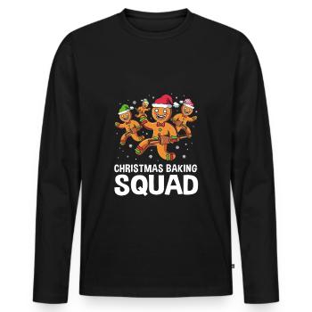 Bonhomme en pain d’épices Noël Pain d’épices Pain d’épices - T-shirt manches longues Premium bio Homme - noir - Devant - Nico (187cm)