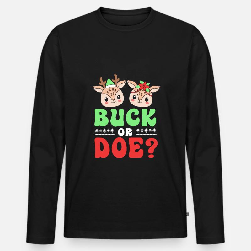 Weihnachten Gender Reveal Werdende Mutter - Männer Premium Bio Langarmshirt - Schwarz
