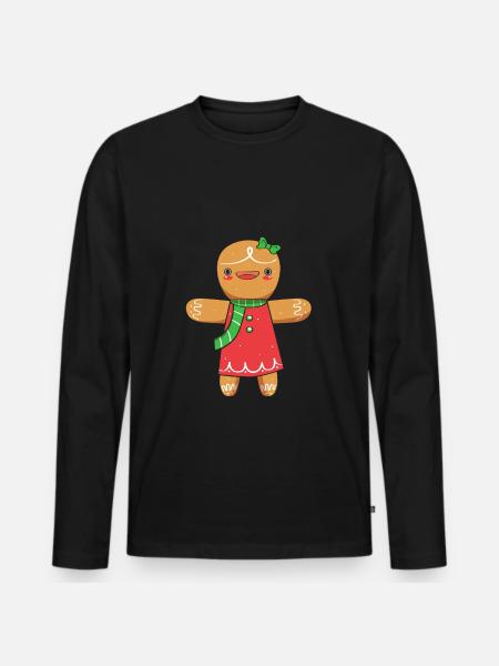 Gingerbread Christmas Gingerbread Man - Men's Premium Organic Long Sleeve Shirt - black