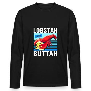 Homard Fruits de mer Homard du Maine Langouste - T-shirt manches longues Premium bio Homme - noir - Devant - Nico (187cm)