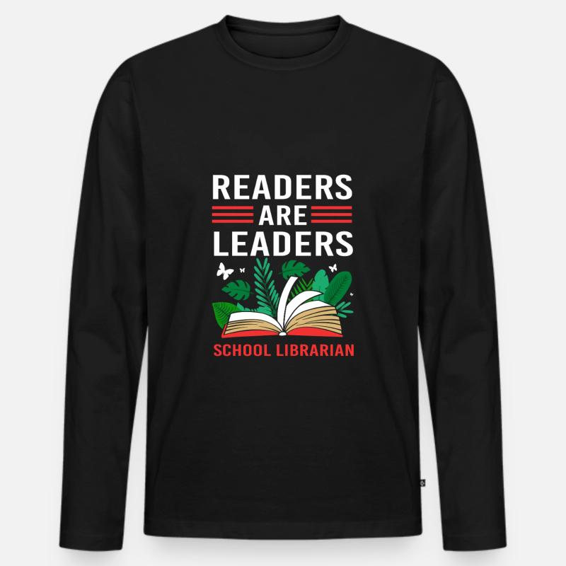 Lesen Bibliothek Leseratte - Männer Premium Bio Langarmshirt - Schwarz
