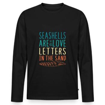 Shell collector shell - Men's Premium Organic Long Sleeve Shirt - black - Front - Nico (187cm)