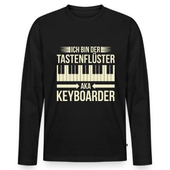 Ich Bin der Tastenflüsterer AKA Keyboarder - Männer Premium Bio Langarmshirt - Schwarz - Vorne - Nico (187cm)
