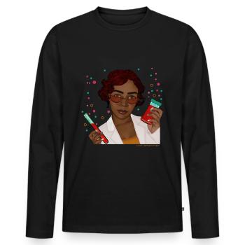 mad scientist - Men's Premium Organic Long Sleeve Shirt - black - Front - Nico (187cm)