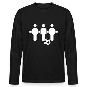 Soccer Foosball Table Buddy Father's Day Funny - Men's Premium Organic Long Sleeve Shirt - black - Front - Nico (187cm)