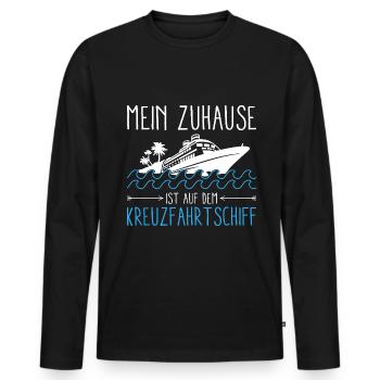 Mein Zuhause Ist Auf Dem Kreuzfahrtschiff - Männer Premium Bio Langarmshirt - Schwarz - Vorne - Nico (187cm)