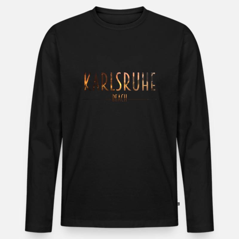 Karlsruhe Beach - Männer Premium Bio Langarmshirt - Schwarz