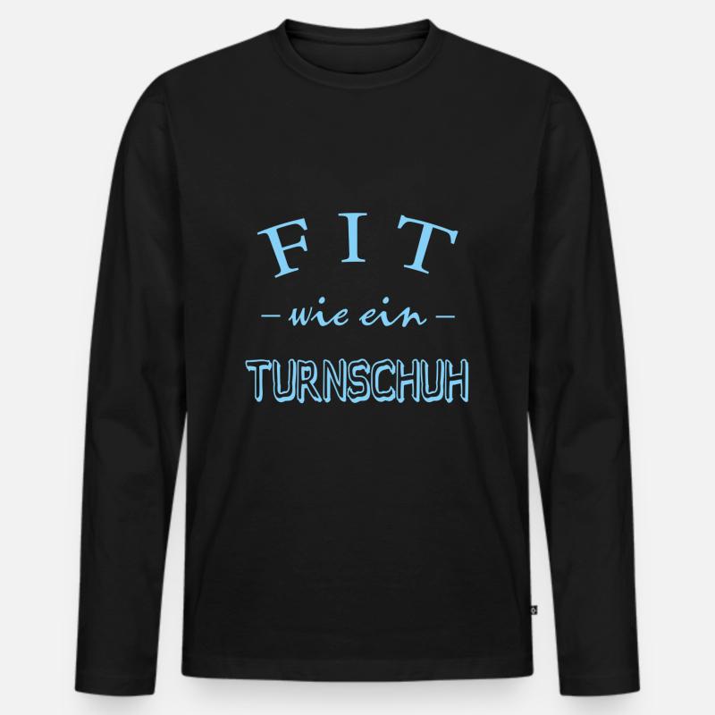 Fit wie ein Turnschuh - Männer Premium Bio Langarmshirt - Schwarz