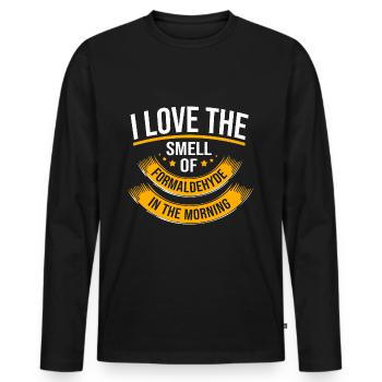 Pompes funèbres - T-shirt manches longues Premium bio Homme - noir - Devant - Nico (187cm)