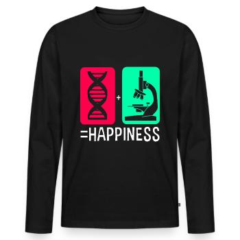 Structural formula molecule - Men's Premium Organic Long Sleeve Shirt - black - Front - Nico (187cm)
