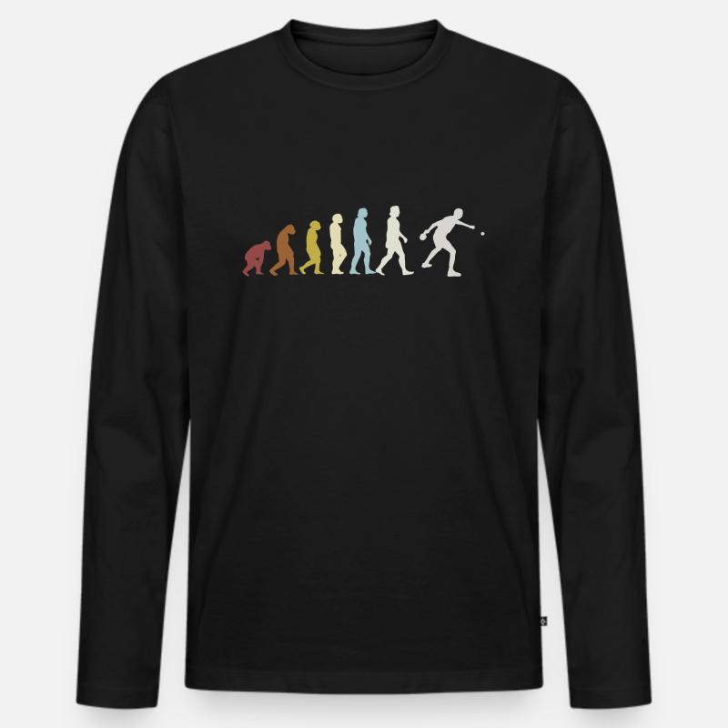 Tischtennis Tischtennisspieler Evolution Geschenk - Männer Premium Bio Langarmshirt - Schwarz