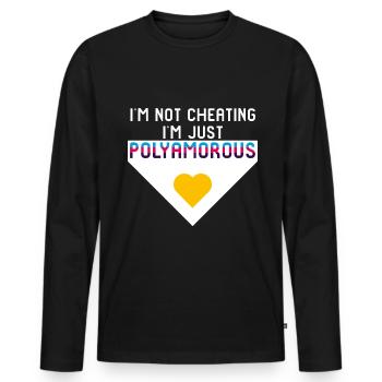 I'm just polyamorous Polyamorie Flagge Poly Pride - Männer Premium Bio Langarmshirt - Schwarz - Vorne - Nico (187cm)