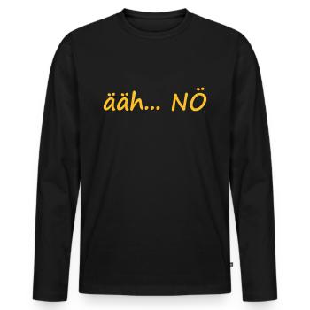 euh... NON - T-shirt manches longues Premium bio Homme - noir - Devant - Nico (187cm)