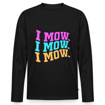 Lawn (meadow) Lawn mower - Men's Premium Organic Long Sleeve Shirt - black - Front - Nico (187cm)