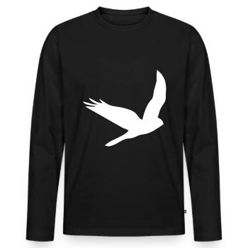 Oiseau Oiseau Oiseau Oiseaux - T-shirt manches longues Premium bio Homme - noir - Devant - Nico (187cm)