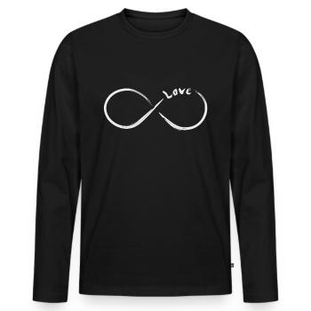 Infinity Love - Men's Premium Organic Long Sleeve Shirt - black - Front - Nico (187cm)