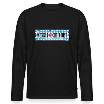 GS Abenteuer Boxer Motorrad bayrischer Spruch - Männer Premium Bio Langarmshirt - Schwarz - Vorne - Nico (187cm)