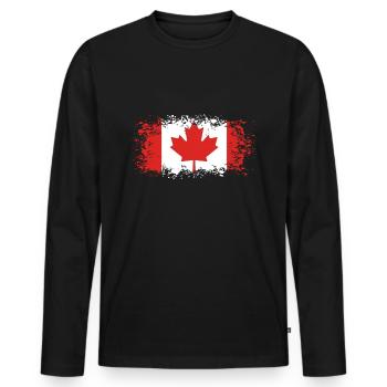 Canada Canada North America flag gift idea - Men's Premium Organic Long Sleeve Shirt - black - Front - Nico (187cm)