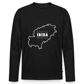 Karte von der Insel von Ibiza Spanien Balearen - Männer Premium Bio Langarmshirt - Schwarz - Vorne - Nico (187cm)
