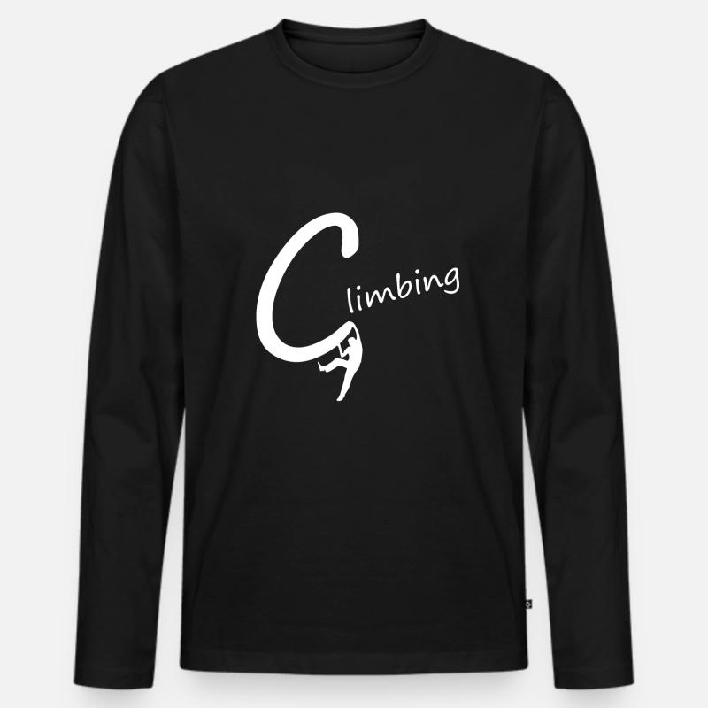 Klettern - Männer Premium Bio Langarmshirt - Schwarz
