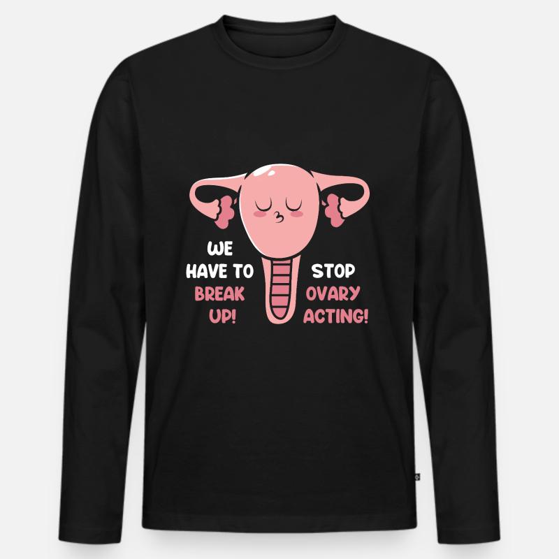Hysterektomie Uterus Gebärmutter Eierstock - Männer Premium Bio Langarmshirt - Schwarz