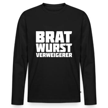 Bratwurst Verweigerer Bratwurst Pflicht Gegner - Männer Premium Bio Langarmshirt - Schwarz - Vorne - Nico (187cm)