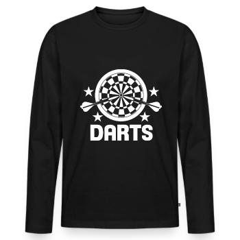 The Game of Darts - Men's Premium Organic Long Sleeve Shirt - black - Front - Nico (187cm)