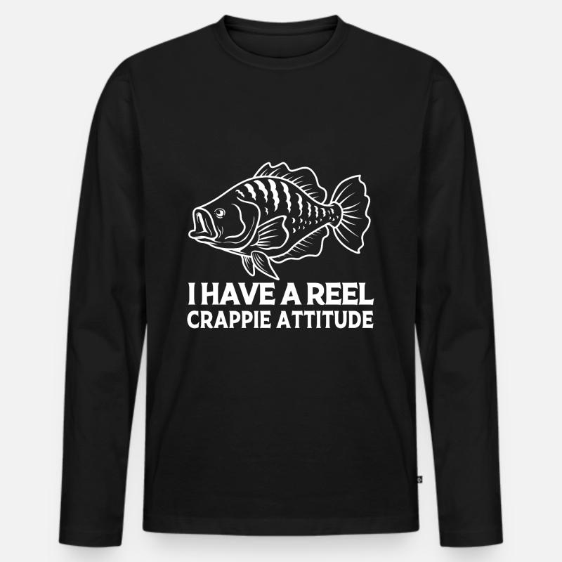 Crappie Fisch Barsch Sonnenbarsch - Männer Premium Bio Langarmshirt - Schwarz