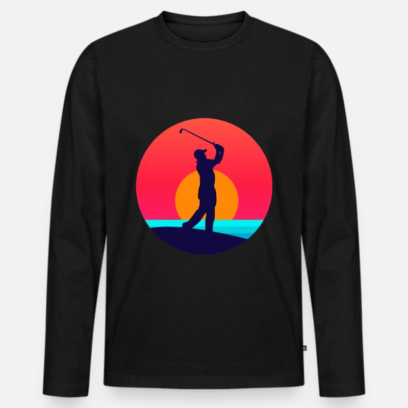 Golf - Männer Premium Bio Langarmshirt - Schwarz