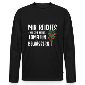 Tomatengärtner Tomatenzucht Tomatenpflanzen - Männer Premium Bio Langarmshirt - Schwarz - Vorne - Nico (187cm)