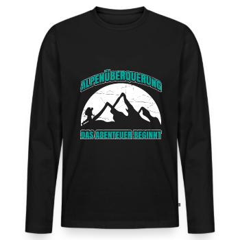 Alpenüberquerung Für Alpenüberquerer Wanderin Wand - Männer Premium Bio Langarmshirt - Schwarz - Vorne - Nico (187cm)