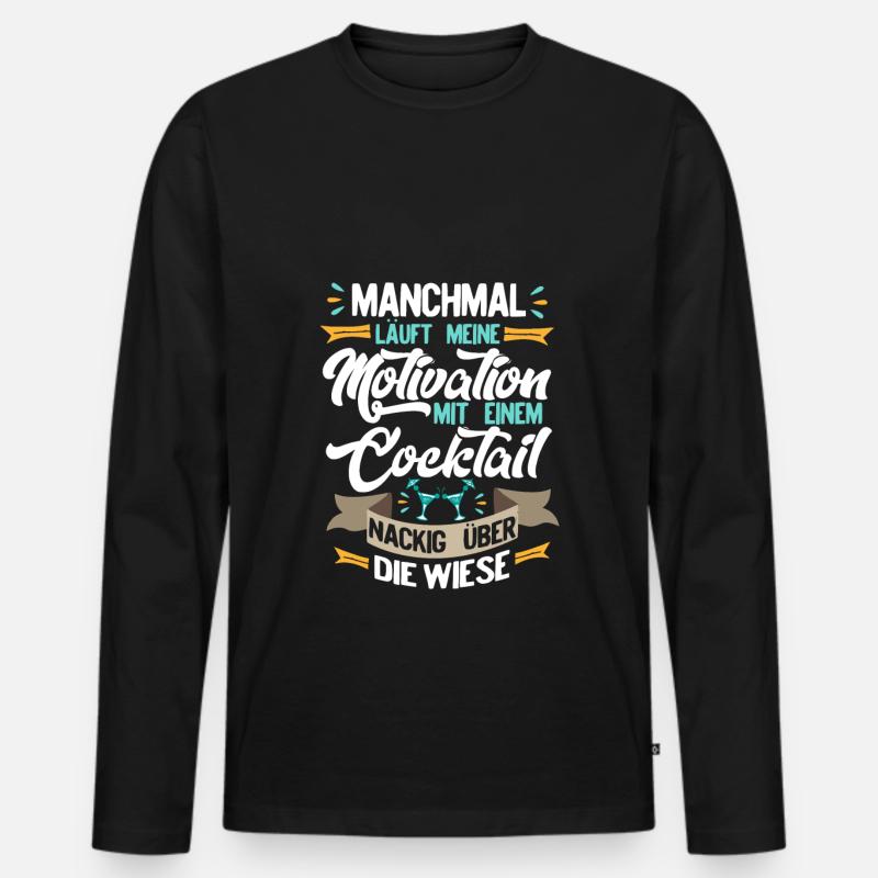 Motivation - Männer Premium Bio Langarmshirt - Schwarz