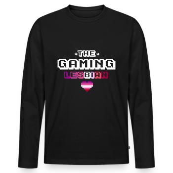 Geschenk Lesbe Gamerin lesbisch Gaming 8bit - Männer Premium Bio Langarmshirt - Schwarz - Vorne - Nico (187cm)